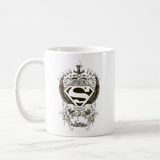 Mug Superman Stylisé | Logo d'honneur, vérité et justi (Gauche)