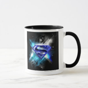 Mug Superman Stylisé   Logo en cristal bleu blanc