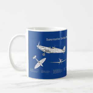 Mug Supermarine Spitfire - Plan d'avion ABD