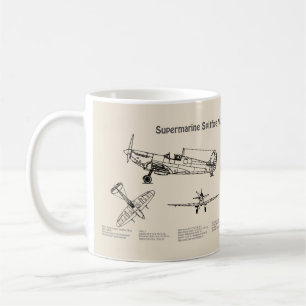 Mug Supermarine Spitfire - Plan directeur de l'avion S