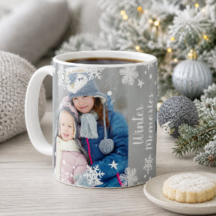 Mug Superposition de photo de flocon de neige de souve