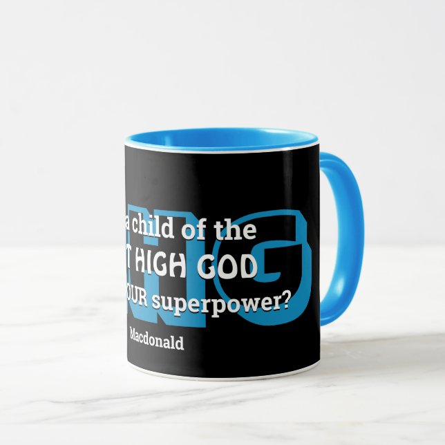 Mug Superpuissance LE DIEU LE PLUS HAUT Personnalisé B (Devant droit)
