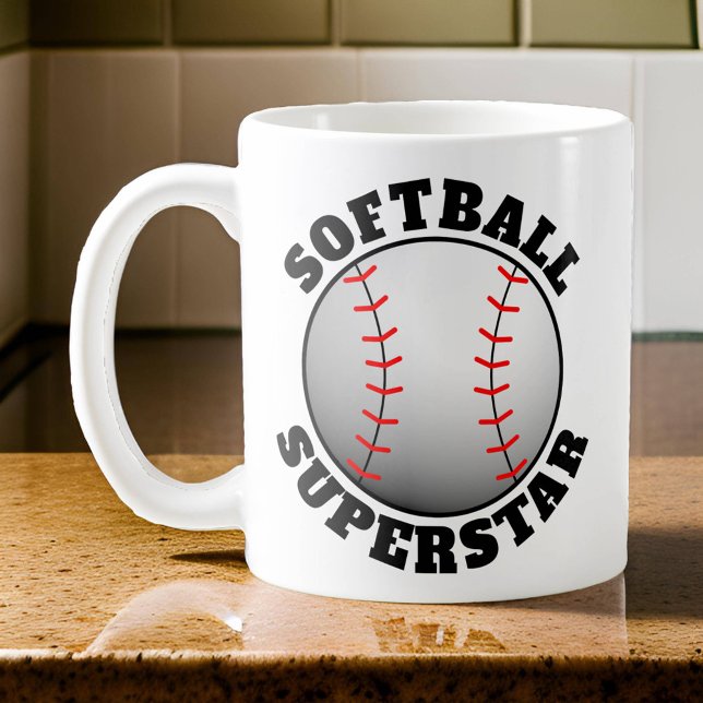 Mug Superstar de Softball Sport (Softball Superstar Mug)