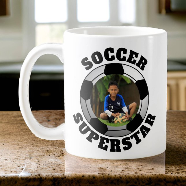 Mug Superstar du football photo (Photo Soccer Superstar Mug)