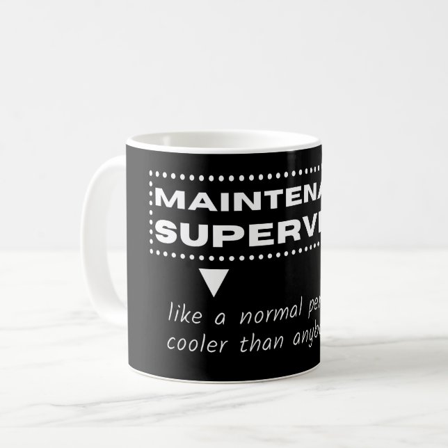Mug Superviseur de maintenance, citations de tâches am (Devant gauche)