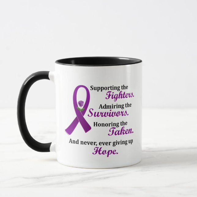 Mug Support Admire Honor 2 Pancreatic Cancer Alzheimer (Gauche)