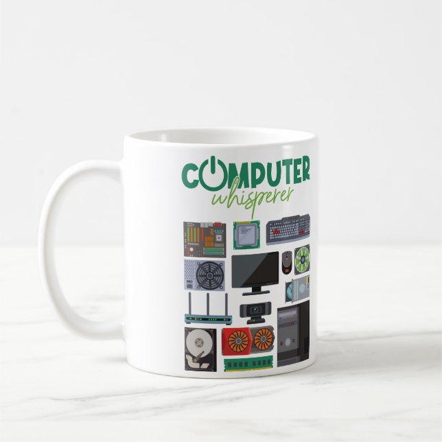 Mug Support de Cool Nerd de Computer Geek Tech. (Gauche)