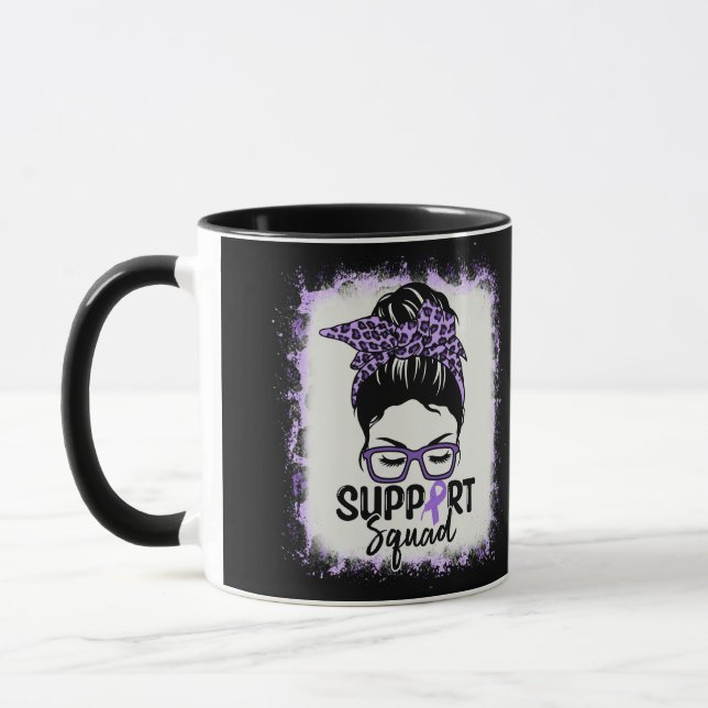Mug Support Squad Messy Bun Purple Lupus Sensibilisati (Gauche)