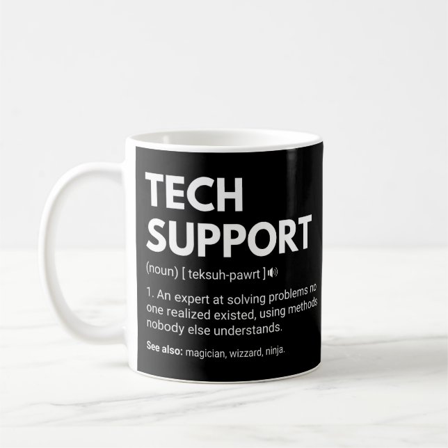 Mug Support technique Définition de travail amusant (Gauche)