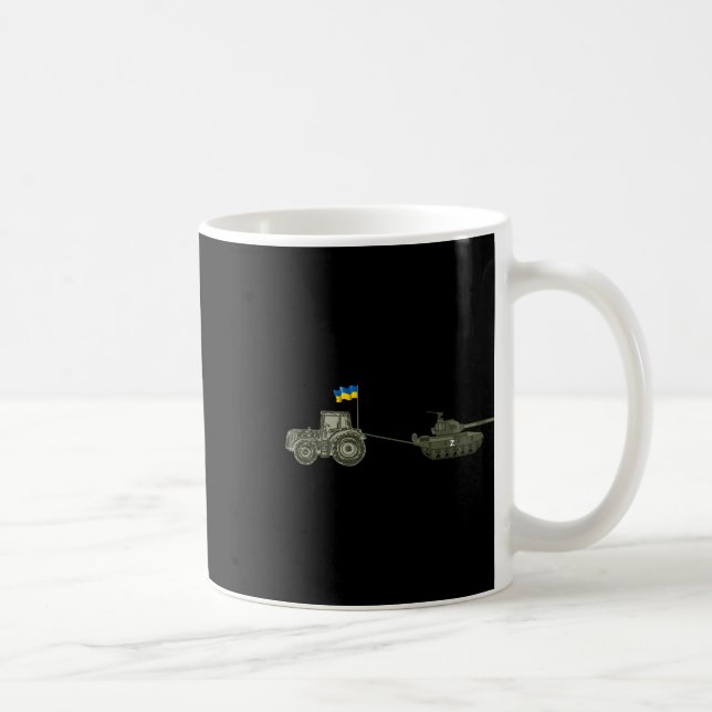 Mug Support Ukraine Tractor Pulling A Russian  (Droite)
