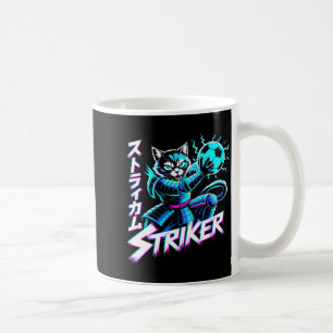 Mug Supporter de football Cyberpunk Striker Chat Néon