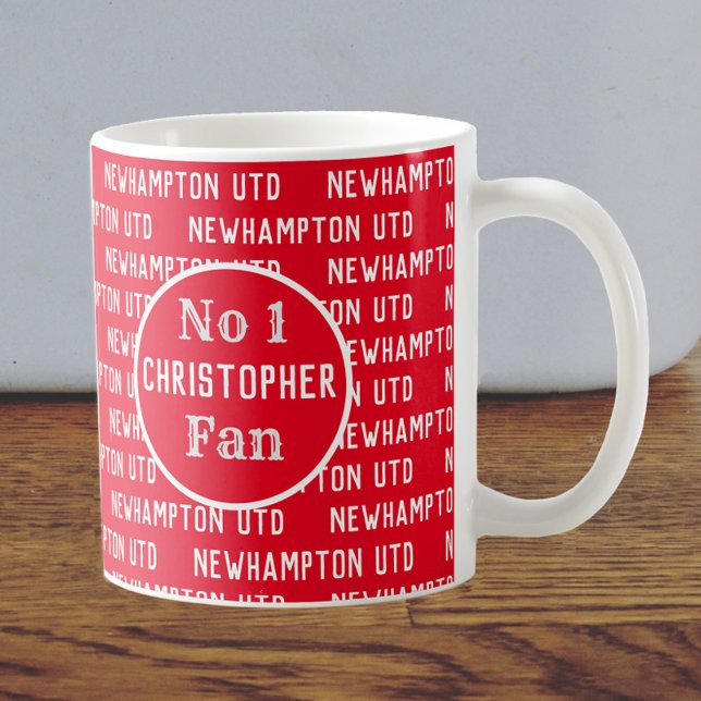 Mug Supporter de football rouge et blanc (Créateur téléchargé)