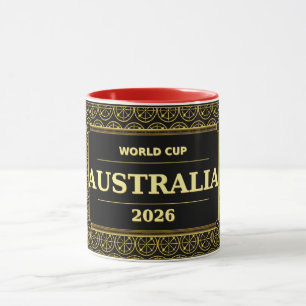 Mug Supporteur de football australien 2026 Luxe noir e