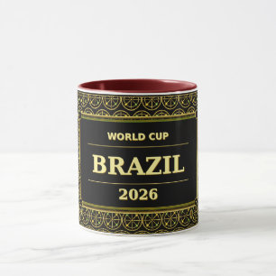 Mug Supporteur de football brésilien 2026 Luxe noir or