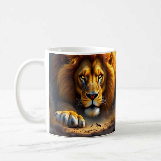 Mug sur la faune du lion et de l'éléphant d'Afriqu (Gauche)