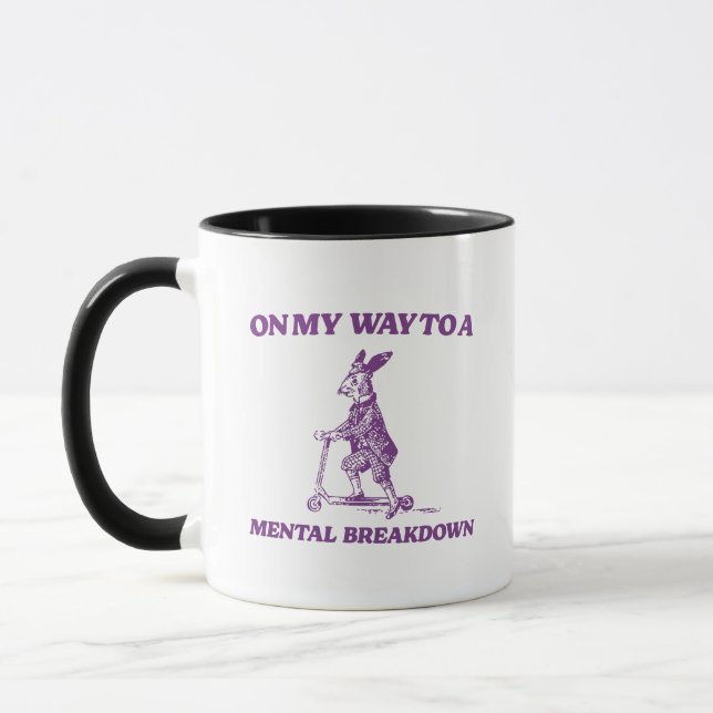 Mug Sur le chemin d'une dépression nerveuse lapin (Gauche)