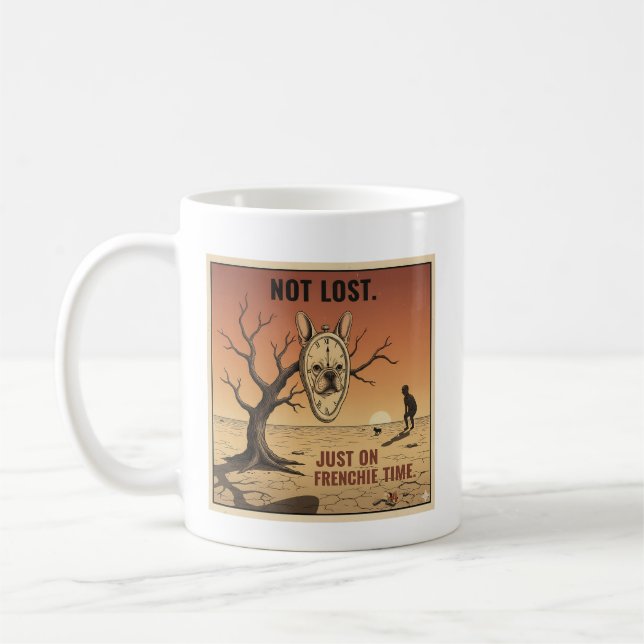 Mug Sur le temps de Frenchie drôle design de bouledogu (Gauche)