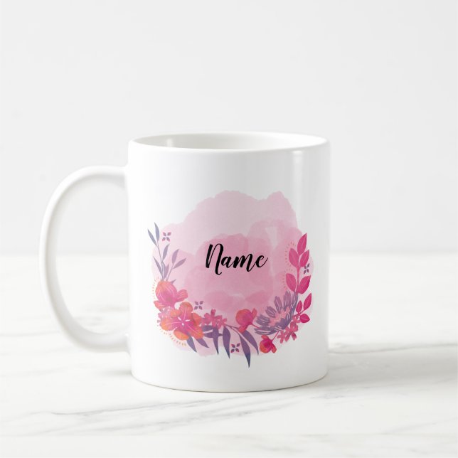 Mug sur mesure rose et floral (Gauche)
