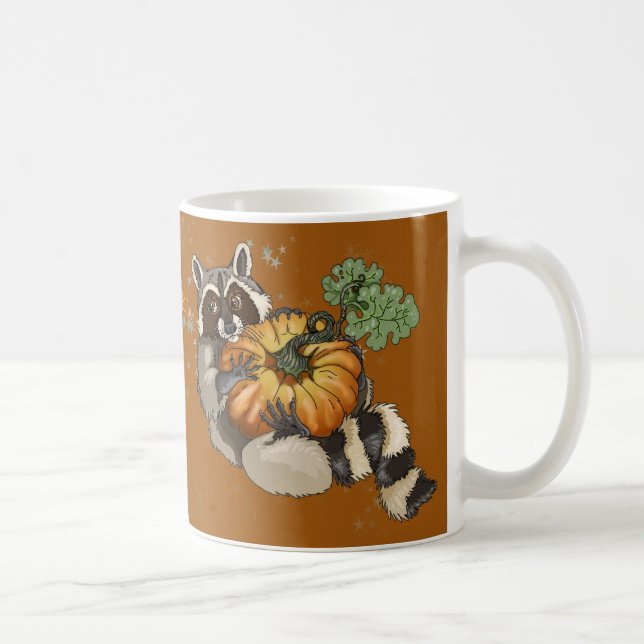 Mug Sur un Roll Raccoon Citrouille Automne (Droite)