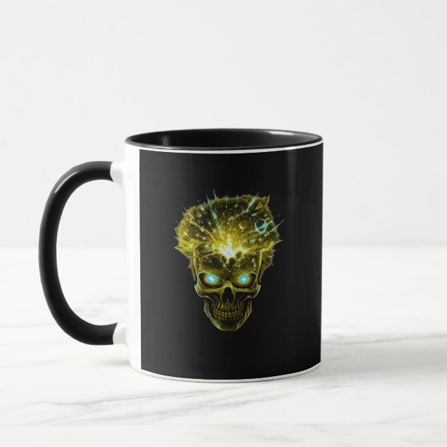 Mug Surcharge Mentale | Crâne Explosant Énergie Cosmiq (Gauche)