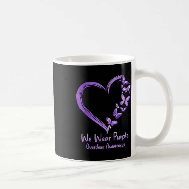 Mug Surdose Sensibilisation au papillon pourpre Coeur (Droite)