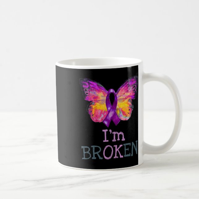 Mug Surdose Sensibilisation Papillon Violet Ruban Je s (Droite)