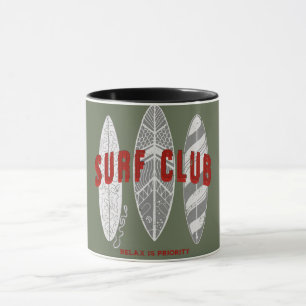 Mug Surf Club Summer Beach Vacances Funny Vintage