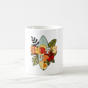 Mug Surf d'été fleurs de plage et feuilles tropicales