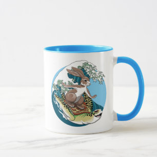 Mug Surf d'été - Illustration de tortue et lapin