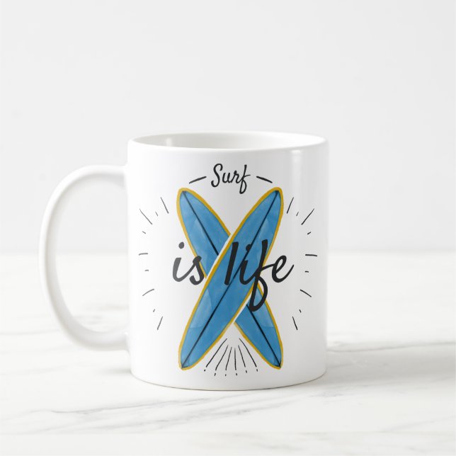 Mug Surf est Life Crossed Surfboards Ocean Waves Beach (Gauche)