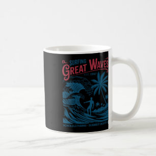 Mug Surf Grandes Vagues Honolulu Hawaï Vacances d'Été