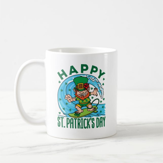 Mug Surf Leprechaun Jour de la Saint Patrick hawaïen (Gauche)
