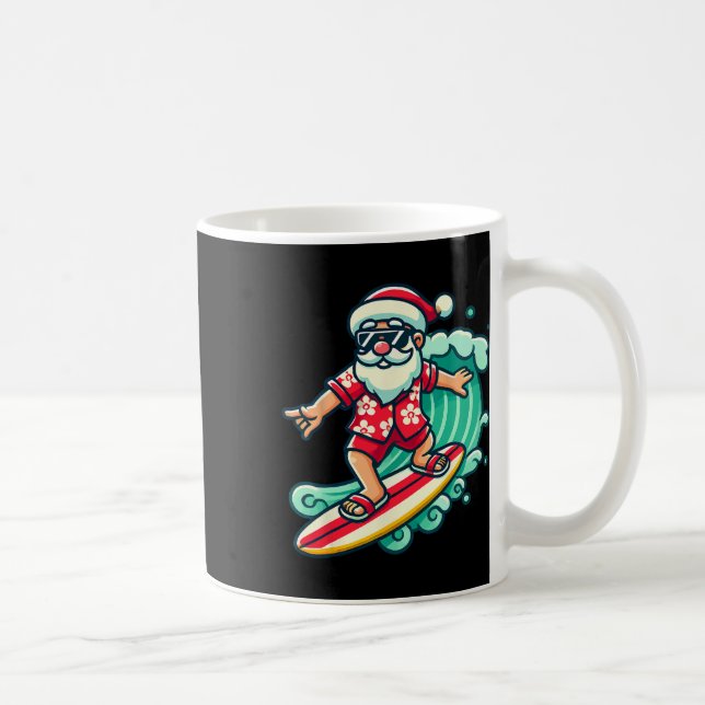 Mug Surf Père Noël Tropical Noël Vacances Noël À (Droite)