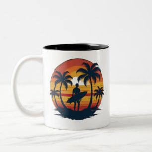 Mug Surf rétro - les années 70 Sunset Beach Coffee