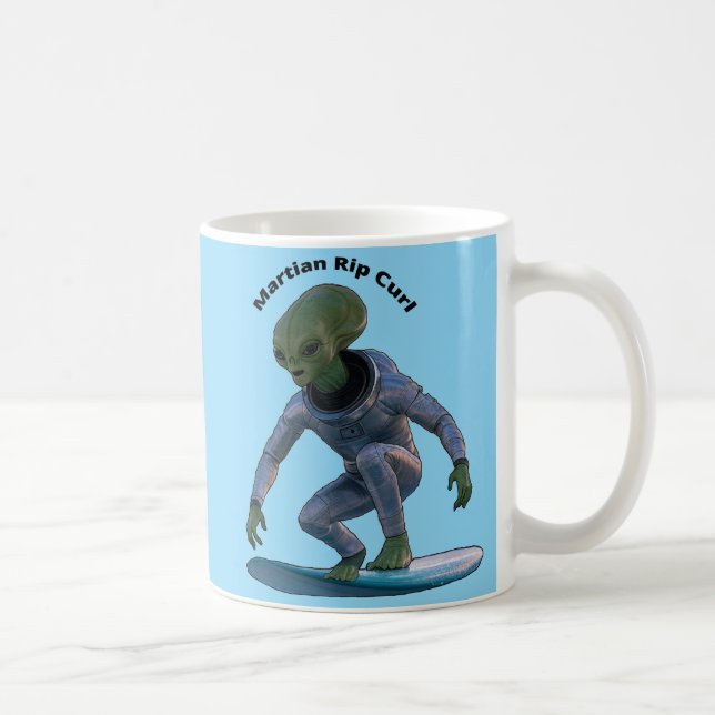 Mug Surf Surf Espace de surf Martian Riding a Wave URM (Droite)