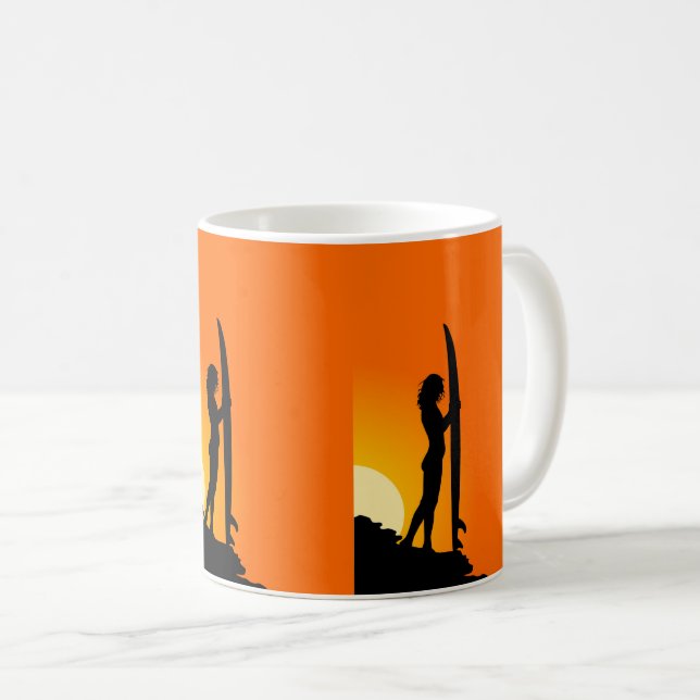 Mug Surfer Girl Sunset Dreamscape (Devant droit)