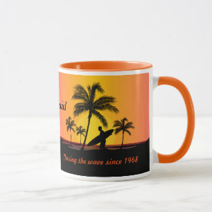 Mug Surfer personnalisé surfant chassant la vague