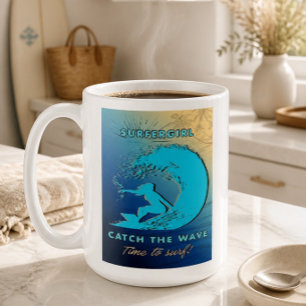 Mug Surfergirl - Attrape la vague