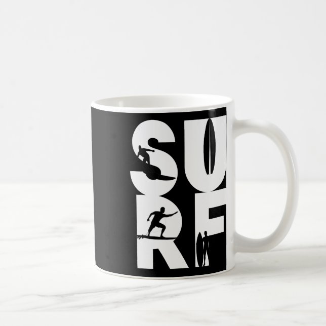 Mug Surfeur avec planches de surf dans le cavalier de  (Droite)