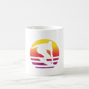 Mug Surfeur Surf Rétro Coucher de Soleil