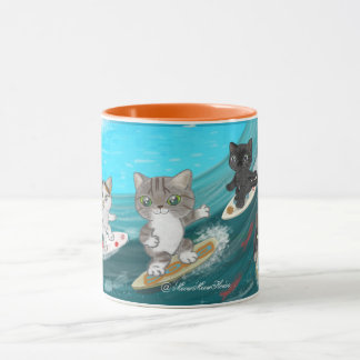 Mug Surfing Cats