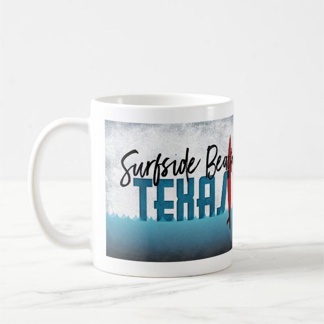 Mug Surfside Beach Texas Surfboard Surfing (Gauche)