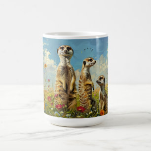 Mug Suricates dans les fleurs