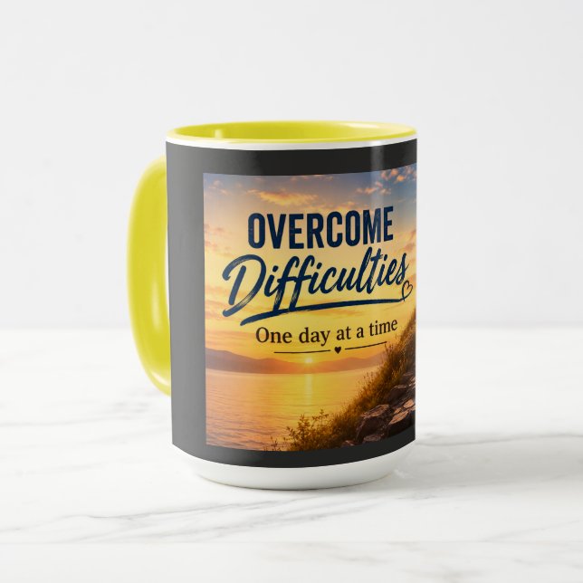 Mug Surmonter les difficultés un jour à la fois (Devant gauche)