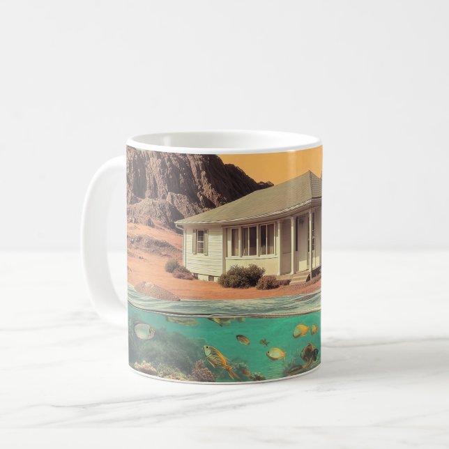 Mug Surreal Desert House with Underwater Reef (Devant gauche)