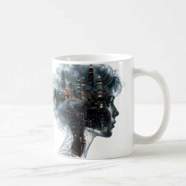 Mug Surreal Mindscape: City within a Woman's Head (Droite)