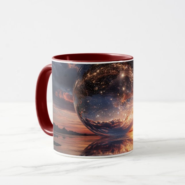 Mug Surreal Reflective Sphere Containing Stars (Devant gauche)