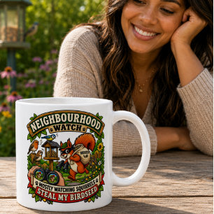 Mug Surveillance de quartier Drôle d'écureuil ornithol