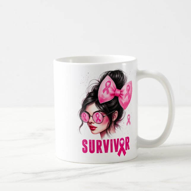 Mug Survivant Conscience du cancer du sein Pink Messy  (Droite)