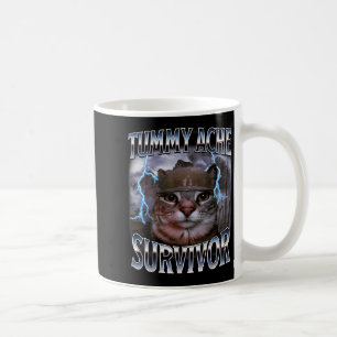 Mug Survivant de mal de ventre Mème de chat drôle Surv